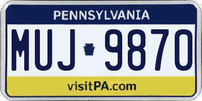 PA license plate MUJ9870