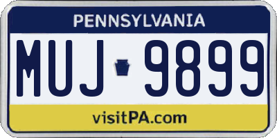 PA license plate MUJ9899