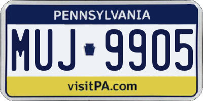 PA license plate MUJ9905