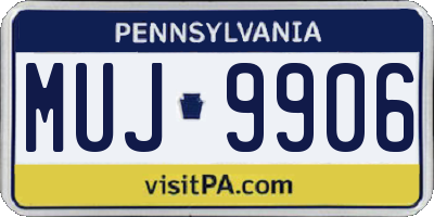 PA license plate MUJ9906