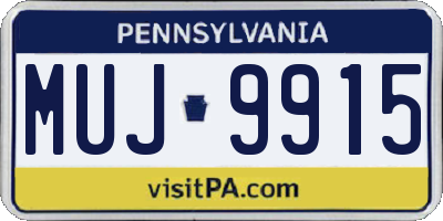 PA license plate MUJ9915