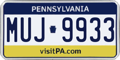 PA license plate MUJ9933