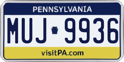 PA license plate MUJ9936