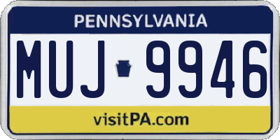PA license plate MUJ9946