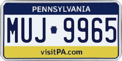 PA license plate MUJ9965