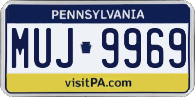 PA license plate MUJ9969