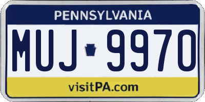 PA license plate MUJ9970