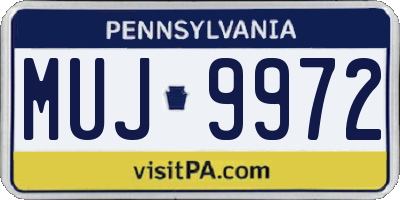 PA license plate MUJ9972