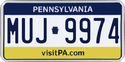 PA license plate MUJ9974