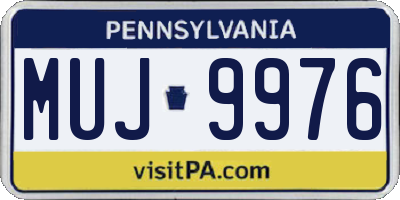 PA license plate MUJ9976