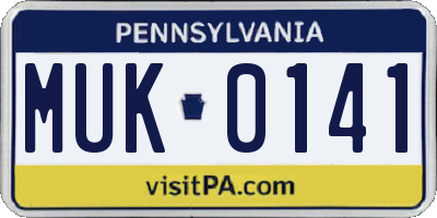 PA license plate MUK0141