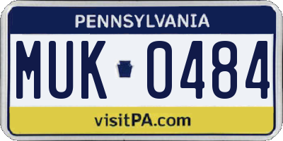 PA license plate MUK0484