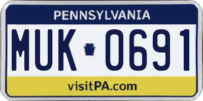 PA license plate MUK0691