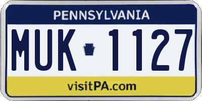 PA license plate MUK1127
