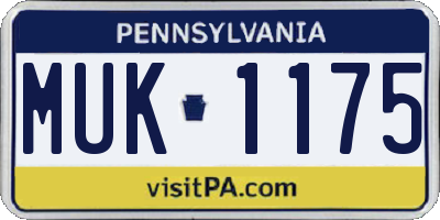 PA license plate MUK1175