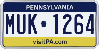 PA license plate MUK1264