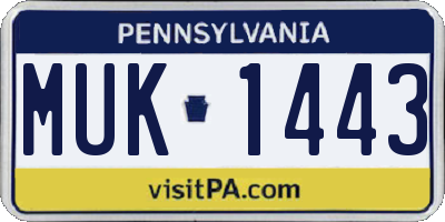 PA license plate MUK1443