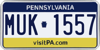 PA license plate MUK1557