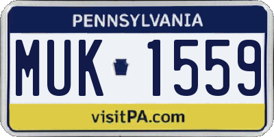 PA license plate MUK1559