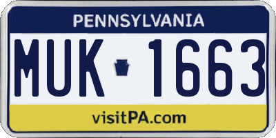PA license plate MUK1663