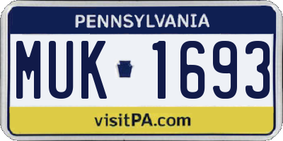 PA license plate MUK1693