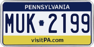 PA license plate MUK2199