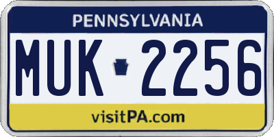 PA license plate MUK2256