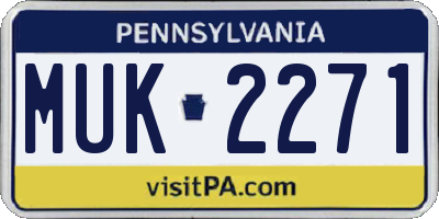 PA license plate MUK2271