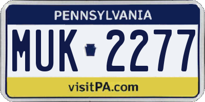 PA license plate MUK2277