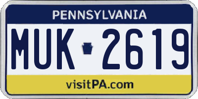 PA license plate MUK2619