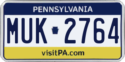 PA license plate MUK2764