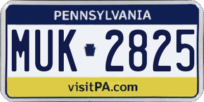 PA license plate MUK2825