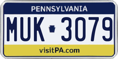 PA license plate MUK3079