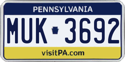 PA license plate MUK3692