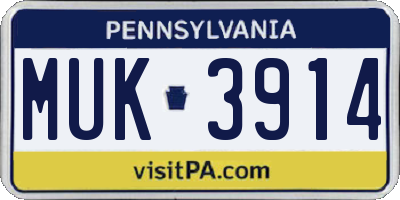PA license plate MUK3914