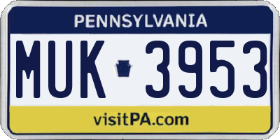 PA license plate MUK3953