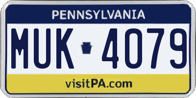 PA license plate MUK4079