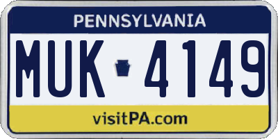 PA license plate MUK4149