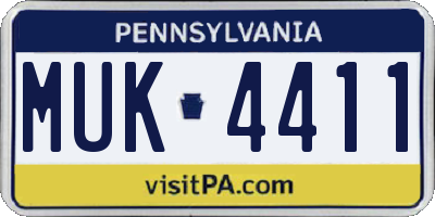 PA license plate MUK4411