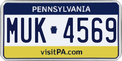 PA license plate MUK4569