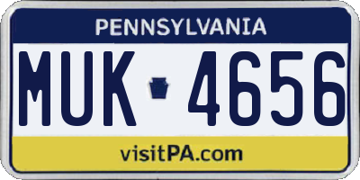 PA license plate MUK4656
