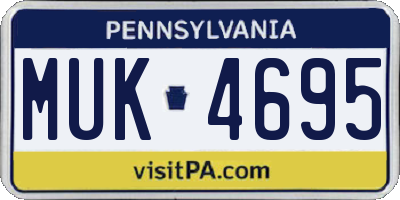 PA license plate MUK4695