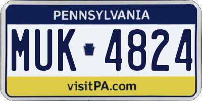 PA license plate MUK4824