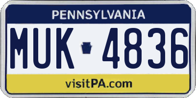 PA license plate MUK4836