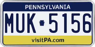 PA license plate MUK5156