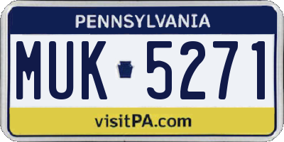 PA license plate MUK5271