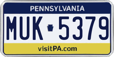 PA license plate MUK5379