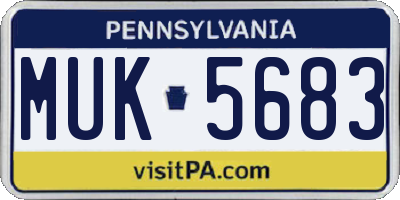 PA license plate MUK5683
