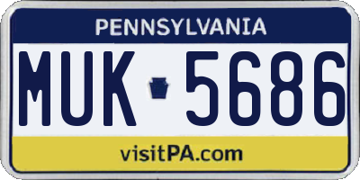 PA license plate MUK5686