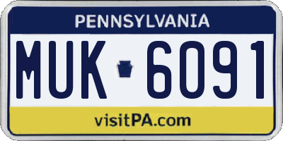 PA license plate MUK6091